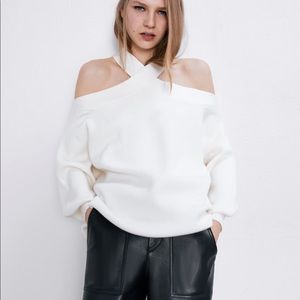 Oversized off the shoulder sweater